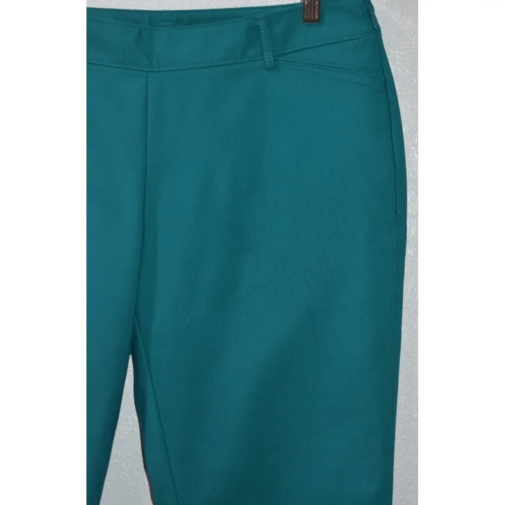 White House Black Market Perfect Form Slim Ankle Pants Size 8 Teal Blue Stretch - Picture 9 of 16